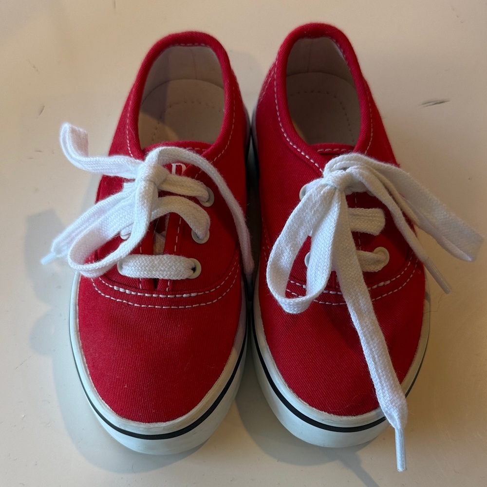 Prada Kids Red and White Sneakers